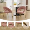 CAVINAS Modern Velvet Dining Chair with Gold Metal Legs, Dining Room Chair with Ergonomic Backrest - 3 of 4