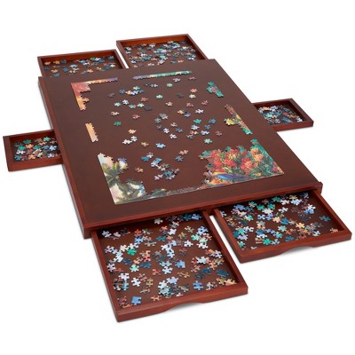Jumbl 27" x 35" Jigsaw Puzzle Board, Portable Table with 6 Drawers