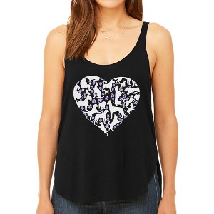 LA Pop Art Dog Heart - Women's Premium Word Art Flowy Tank Top - 1 of 4