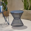 PAGED Iron Outdoor Side Table,17.75 inch Modern Patio End Tables for Backyard,Pool, Indoor Companion,Durable and Rustproof,Navy - 4 of 4