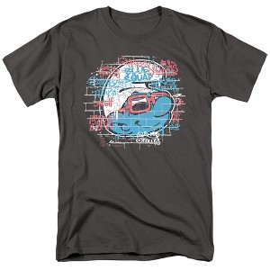 Smurfs Smurf With Shades Street Art Adult T-Shirt Charcoal - 1 of 4