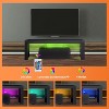 Entertainment Center TV Console Modern TV Stand for Maximum 43 Inch TV，Particle Board + Tempered Glass Table Stand with Storage for Bedroom - 3 of 4