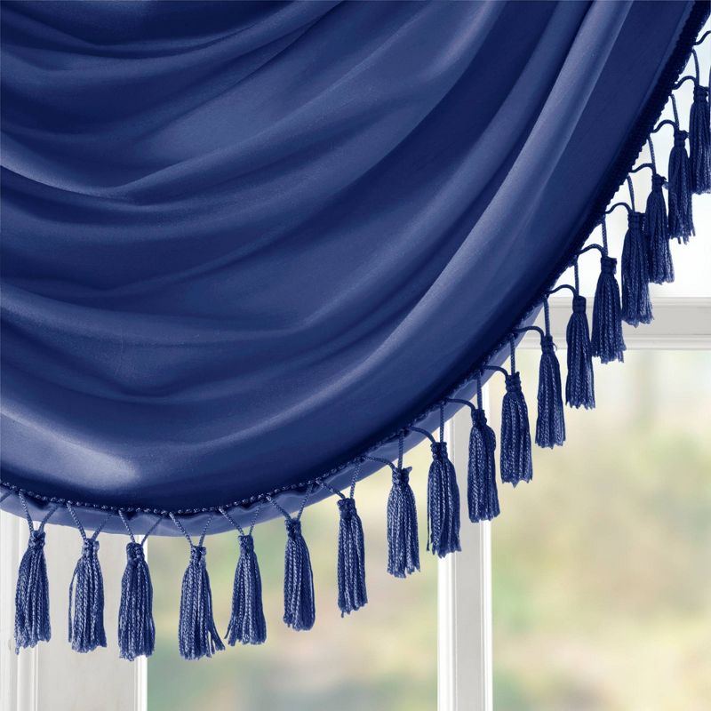 46"x38" Gail Faux Silk Waterfall Embellished Valance, 4 of 5