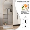 65" X 23" Aluminum Alloy Metal Frame Arched Full-Length Mirror - 2 of 4