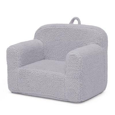 Delta Children Gray Faux Shearling Kids' Chair with Handle