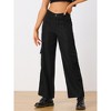 Allegra K Women's Mid-Rise Straight Leg Pockets Y2K Casual Cargo Pants - 2 of 4