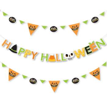Big Dot of Happiness Jack-O'-Lantern Halloween - Kids Halloween Party Letter Banner Decoration - 36 Banner Cutouts and Happy Halloween Banner Letters