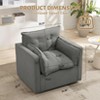 360-Degree Swivel Chair with Thick Padded Cushion, Modern Upholstered Reading Chair, Comfy Classic Style Linen Fabric, for Living Room and Bedroom - 3 of 4