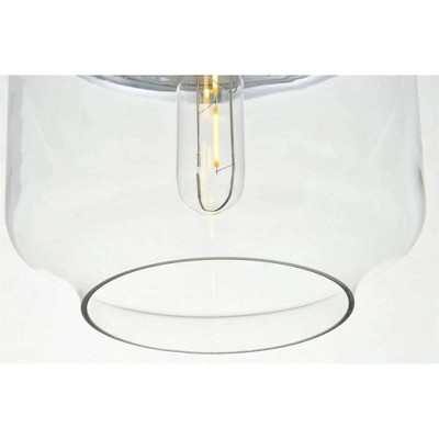 Ashwell Chrome Pendant Light with Clear Glass Shade
