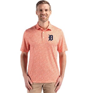Detroit Tigers Cutter & Buck Pike Eco Flora Print Recycled Mens Polo - 1 of 1