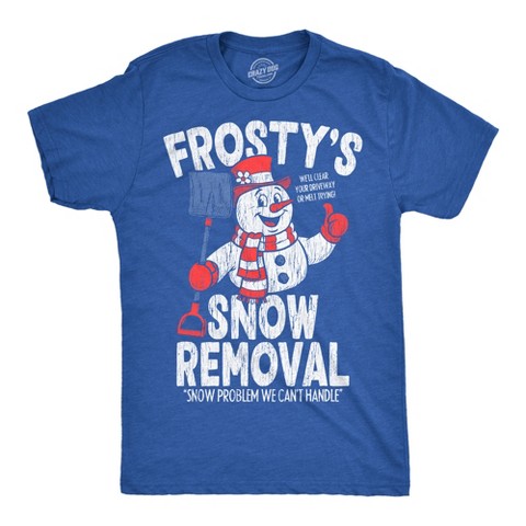 Мужские футболки Crazy Dog T-Shirts, Inc. Mens Funny T Shirts Frostys Snow Removal Sarcastic Winter Graphic Novelty Tee For Men - Crazy Dog Men's T Shirt Gift For Christmas Royal XL