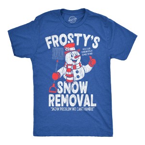 Mens Funny T Shirts Frostys Snow Removal Sarcastic Winter Graphic Novelty Tee For Men - Crazy Dog Men's T Shirt Gift For Christmas - 1 of 4