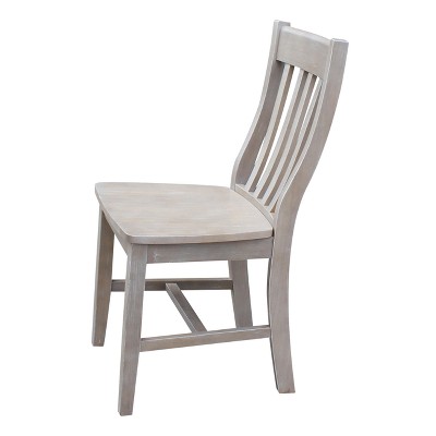 Elegant High Slat Solid Wood Cafe Chair in Rich Red