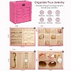 Synthetic Leather Huge Jewelry Box Mirrored Watch Organizer Necklace Ring Earring Storage Lockable - 3 of 4