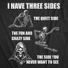Mens Funny T Shirts I Have Three Sides Sarcastic Skeleton Graphic Novelty Tee For Men - Crazy Dog Men's T Shirt with Fun Design - 2 of 4