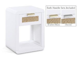 Meridian Furniture,Langham White Nightstand - 1 of 4