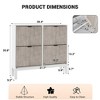 Fluted Shoe Storage Cabinet with 4 Flip Drawers,Accommodate 16 to 20 Pair of Shoes Narrow Wooden Shoe Organizer with Adjustable Shelves - 2 of 4