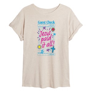 Women's - Instant Message - Jesus Paid It All Oversized Graphic T-Shirt - 1 of 4