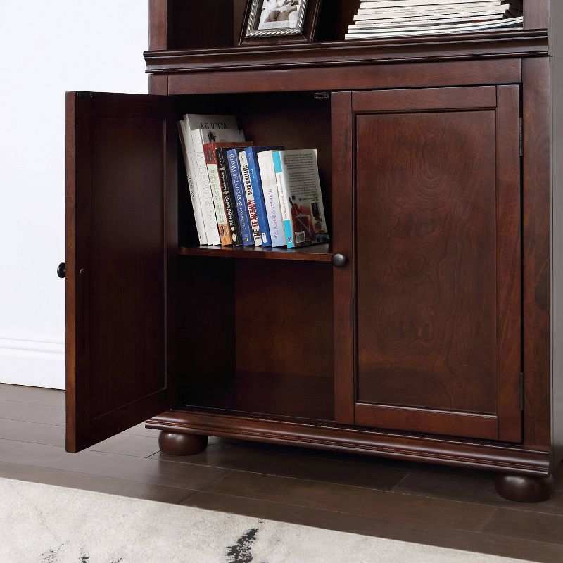 HOMES: Inside + Out Bloomguard Traditional 3 Open Shelf Bookcase with 2 Door Cabinet, 5 of 10