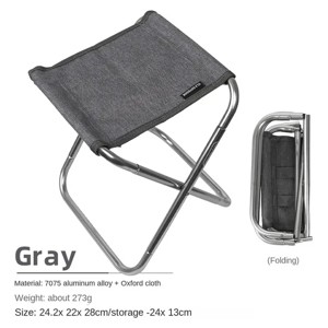 Outdoor folding chairs aluminum alloy fishing chairs barbecue folding stool portable camping pony - 1 of 4