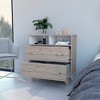QingMoon Modern Style Two Drawer Dresser With Two Open Shelves, Superior Top, Four Legs Elegant Appearance Easy To Move And Install,For Bedroom - 2 of 4