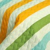 Slickblue 3 PC Handmade Full/Queen Quilt Set, Reversible Vermicelli Quilted, Horizontal Stripes, 37 Color Options - 3 of 4