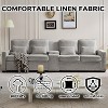 KWPZQEB 114" Modular Sofa, Modern Linen Fabric Couches with Console, 2 Cup Holders & 3 USB Ports, 4 Seat Upholstered Sofa for Living Room, Apartment - 2 of 4