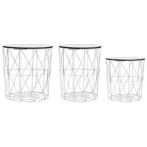 vidaXL Coffee Table 3 pcs White - 1 of 4