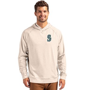 Seattle Mariners Cutter & Buck Adapt Knit Recycled Mens Heathered Hooded Pullover - 1 of 1