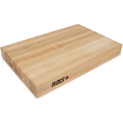 John Boos 18 Inch Wide 2.25 Inch Thick Reversible Flat Carving Cutting Board, 18 x 12 x 2.25 Inches, Maple Wood