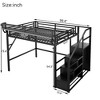 Lycvki Metal Loft Bed with Stairs and Storage Shelves - 3 of 4