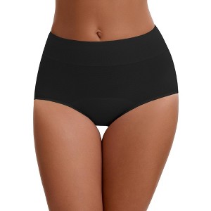 INSPIRE CHIC Leak Proof Briefs for Women's Cotton High Waist Elastic Waistband Full Coverage Tummy Control Period Underwear - 1 of 4