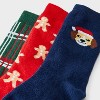 Toddler 3pk Puppy Gingerbread Man Crew Socks - Cat & Jack™ - 3 of 3