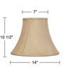 Imperial Shade Set of 2 Taupe Medium Bell Lamp Shades 7" Top x 14" Bottom x 11" High (Spider) Replacement with Harp and Finial - 4 of 4