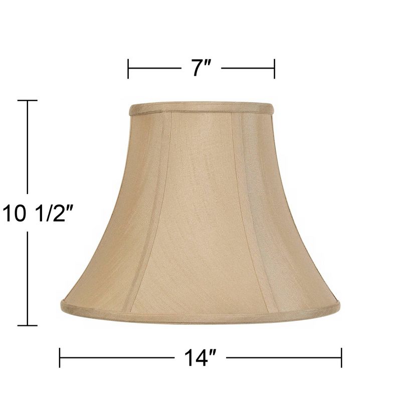Imperial Shade Set of 2 Taupe Medium Bell Lamp Shades 7" Top x 14" Bottom x 11" High (Spider) Replacement with Harp and Finial, 5 of 8