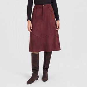 Women's Faux Suede Midi A-Line Skirt - Universal Thread™ - 1 of 4