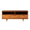 Chic Crate - 58" Mid-Century TV Stand w/ 3 Drawers & Open Storage - Solid Walnut Media Console for 65" TVs - Toasted Caramel - 2 of 4