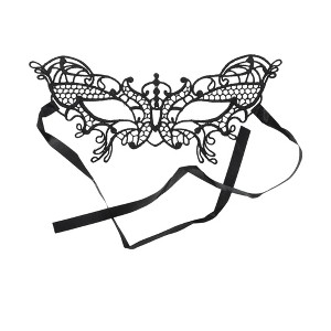 Unique Bargains Lace Half Face Party Mask Black 1 Pc - 1 of 4
