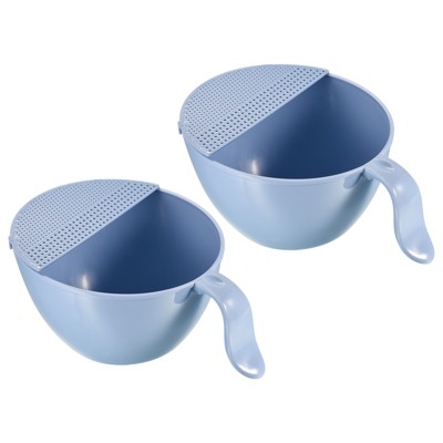 Unique Bargains Rice Washing Bowl, Kitchen Strainer Colander Bowl Drain Basket Wash Strainers