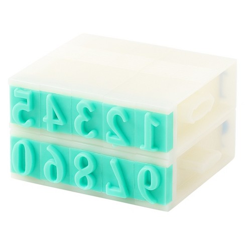 Unique Bargains Teaching Detachable Rubber Head 10 Digits Numerals Stamps Block Green - image 1 of 4