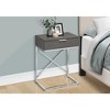 Vynxaria Contemporary Modern Accent Table Grey Laminate (Wood-Grain), Chrome Metal X-Frame, Storage Drawer - 3 of 4