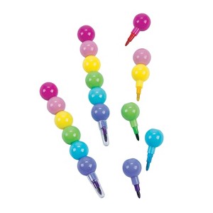 4 1/4" Plastic Round Balls Stacking 6-Color Pastel Crayons - 12 Pc. - 1 of 2