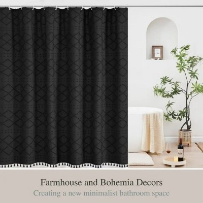 LunaLulinlk Black Shower Curtains,Heavy-Duty Mold/Mildew-Resistant