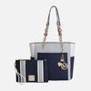 MKF Collection Rochelle Vegan Color Block Vegan Leather Women’s Tote Bag with Wristlet by Mia K - Blue Navy - 2 of 4