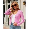 Clearlove Women's Cropped V Neck Button Front Cardigan Lightweight Knit Sweater Casual Cover Up - 4 of 4