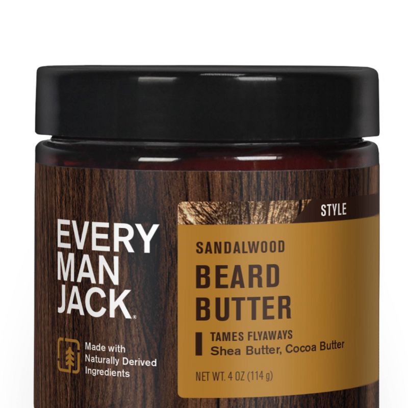 Every Man Jack Men&#39;s Moisturizing Beard Butter with Cocoa Butter and Shea Butter - Sandalwood - 4oz, 1 of 12