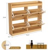 coucheta Set of 2 Shoe Storage Cabinet with 4 Flip Drawers, Wood Shoe Cabinet with Rattan Doors and Adjustable Shelves- Freestanding Shoe Organizer - 2 of 4