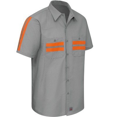 3XL Grey Cotton Blend Short Sleeve Work Shirt