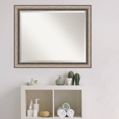 Lyla 32" x 26" Ornate Silver and Bronze Bathroom Vanity Mirror