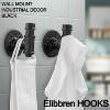 LunaLulinlk 2-Pack Industrial Bathroom Wall Mounted Towel Hooks, Black - 3 of 4